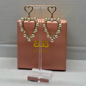By Alona heart Pearl earrings
